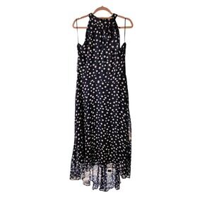 Chadwicks Women's Navy Blue Polka Dot Sleeveless Midi‎ Dress Size 12